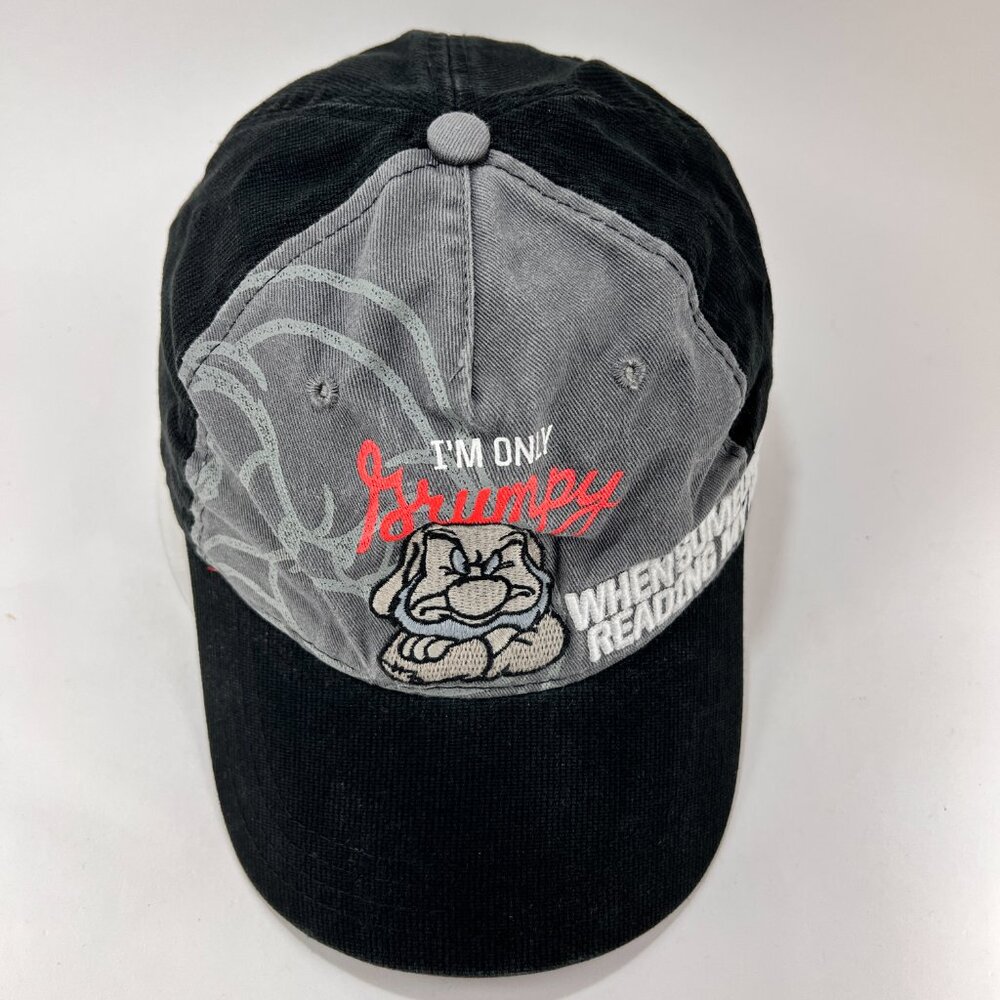 Disney Grumpy Strap Back Cap Hat Black Theme Park… - image 7